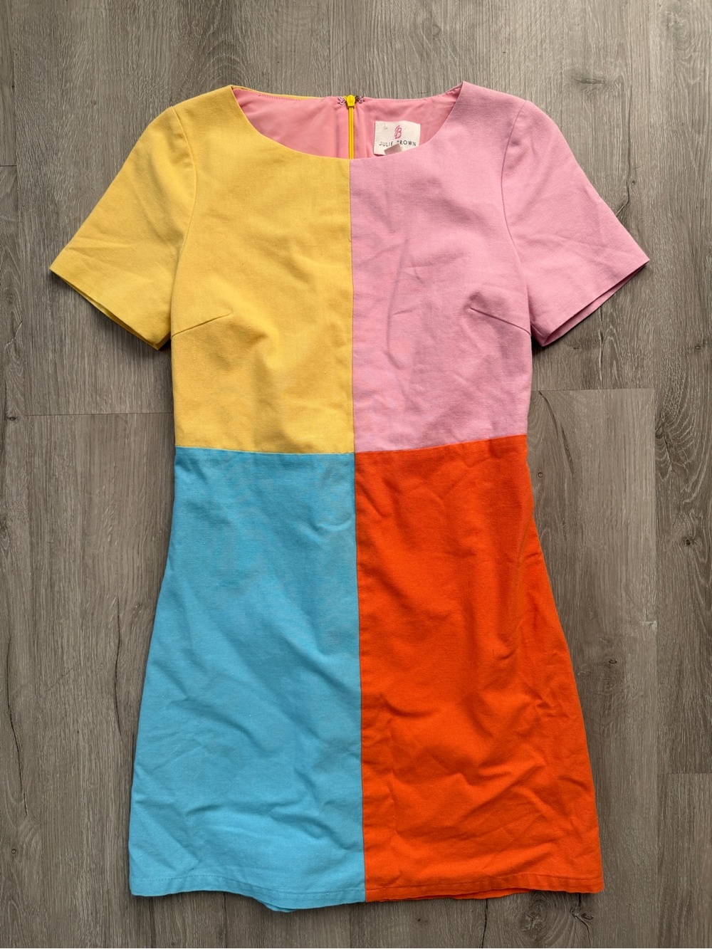 Julie Brown Colorblock Retro 60s 70s Girlie Mini Dress